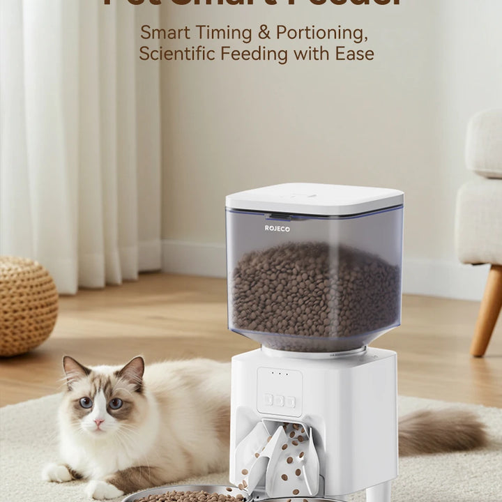 ROJECO Automatic Pet Feeder – Smart Food Dispenser for Cats & Dogs