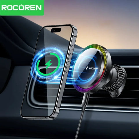 Wireless Charging Stand with RGB Light, Built-in Alarm & Speaker