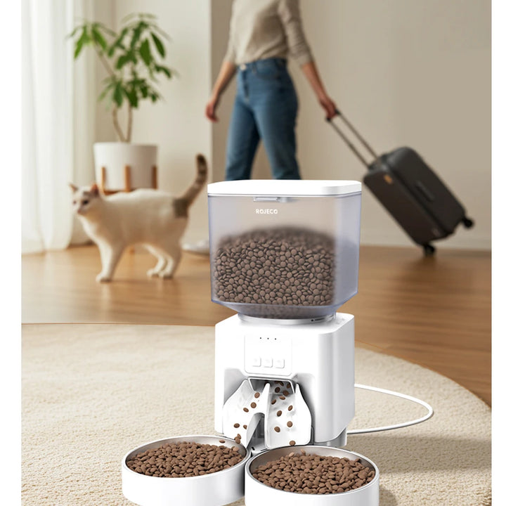 ROJECO Automatic Pet Feeder – Smart Food Dispenser for Cats & Dogs