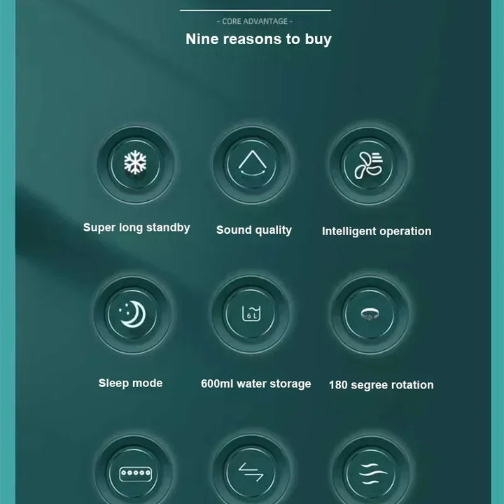 Compact Air Cooler – 3-in-1 Cooling, Humidifying & Night Light