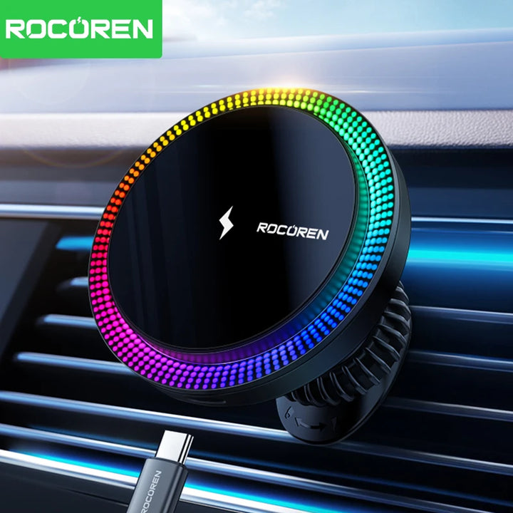 Wireless Charging Stand with RGB Light, Built-in Alarm & Speaker