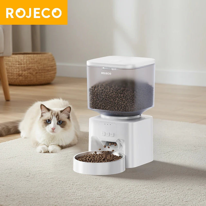 ROJECO Automatic Pet Feeder – Smart Food Dispenser for Cats & Dogs