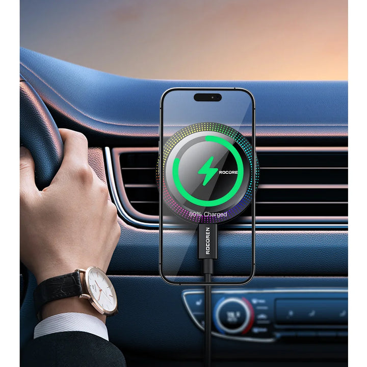 Wireless Charging Stand with RGB Light, Built-in Alarm & Speaker