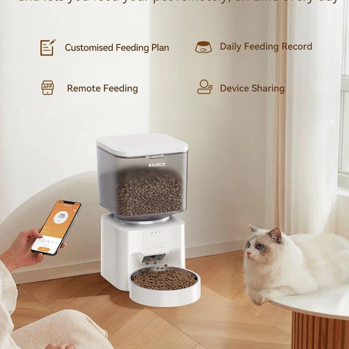 ROJECO Automatic Pet Feeder – Smart Food Dispenser for Cats & Dogs