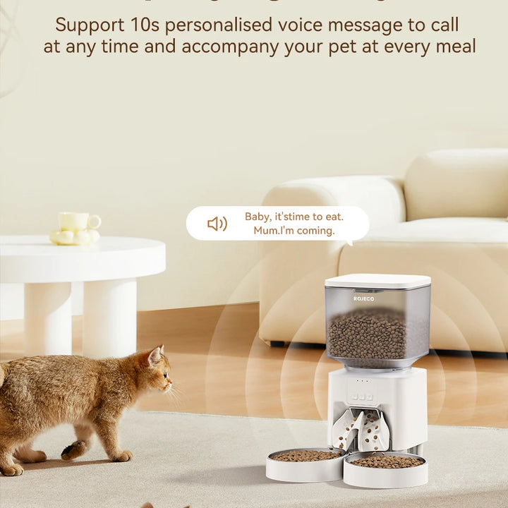 ROJECO Automatic Pet Feeder – Smart Food Dispenser for Cats & Dogs