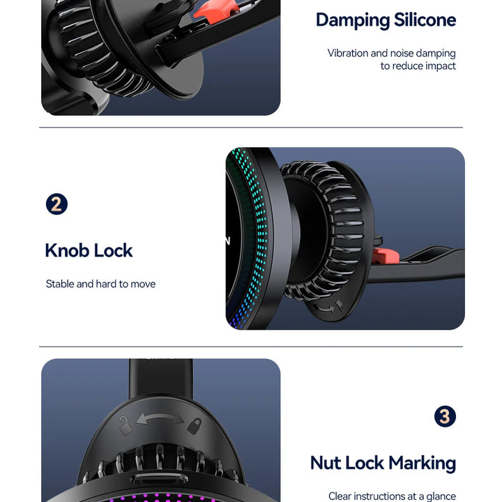 Wireless Charging Stand with RGB Light, Built-in Alarm & Speaker