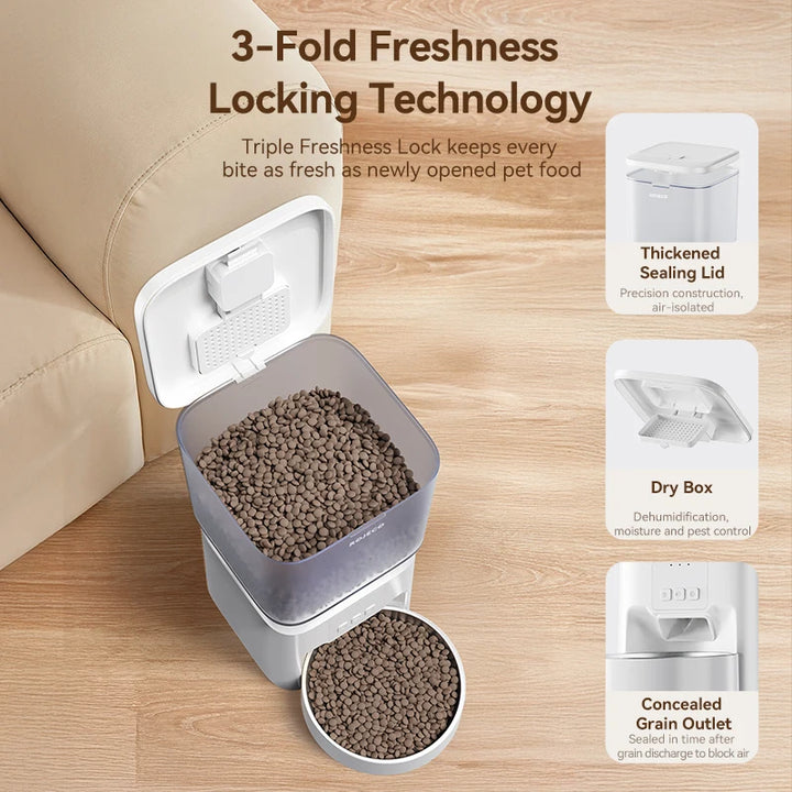 ROJECO Automatic Pet Feeder – Smart Food Dispenser for Cats & Dogs