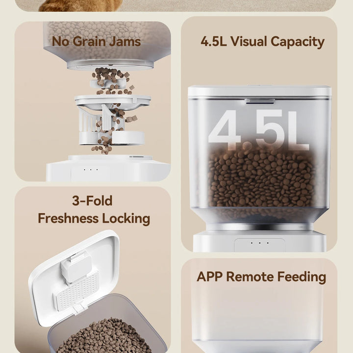 ROJECO Automatic Pet Feeder – Smart Food Dispenser for Cats & Dogs